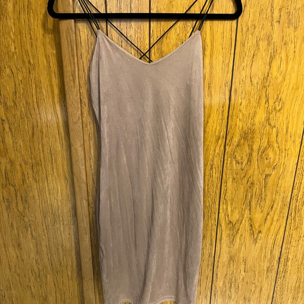Brown velvet dress